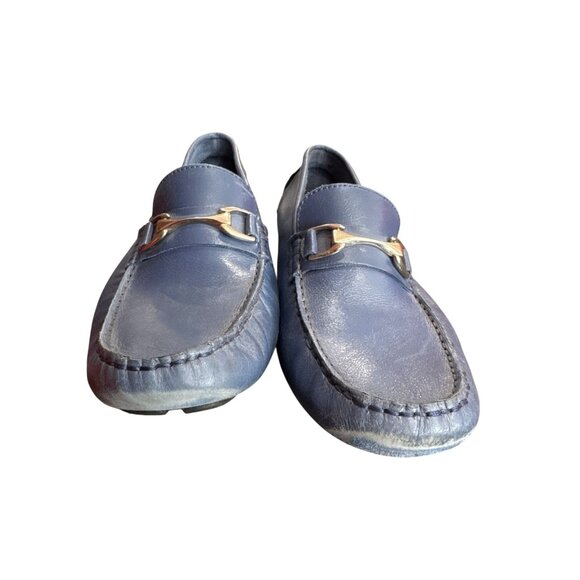 Mercanti Fiorentini Mens Blue Leather Slip-On Loafers Size 10M SKU8117 - Picture 6 of 15
